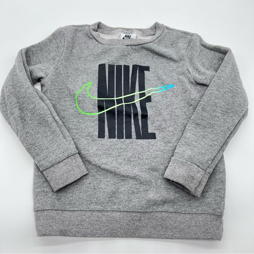 Nike Heather Gray Sweatshirt with Vibrant Swoosh